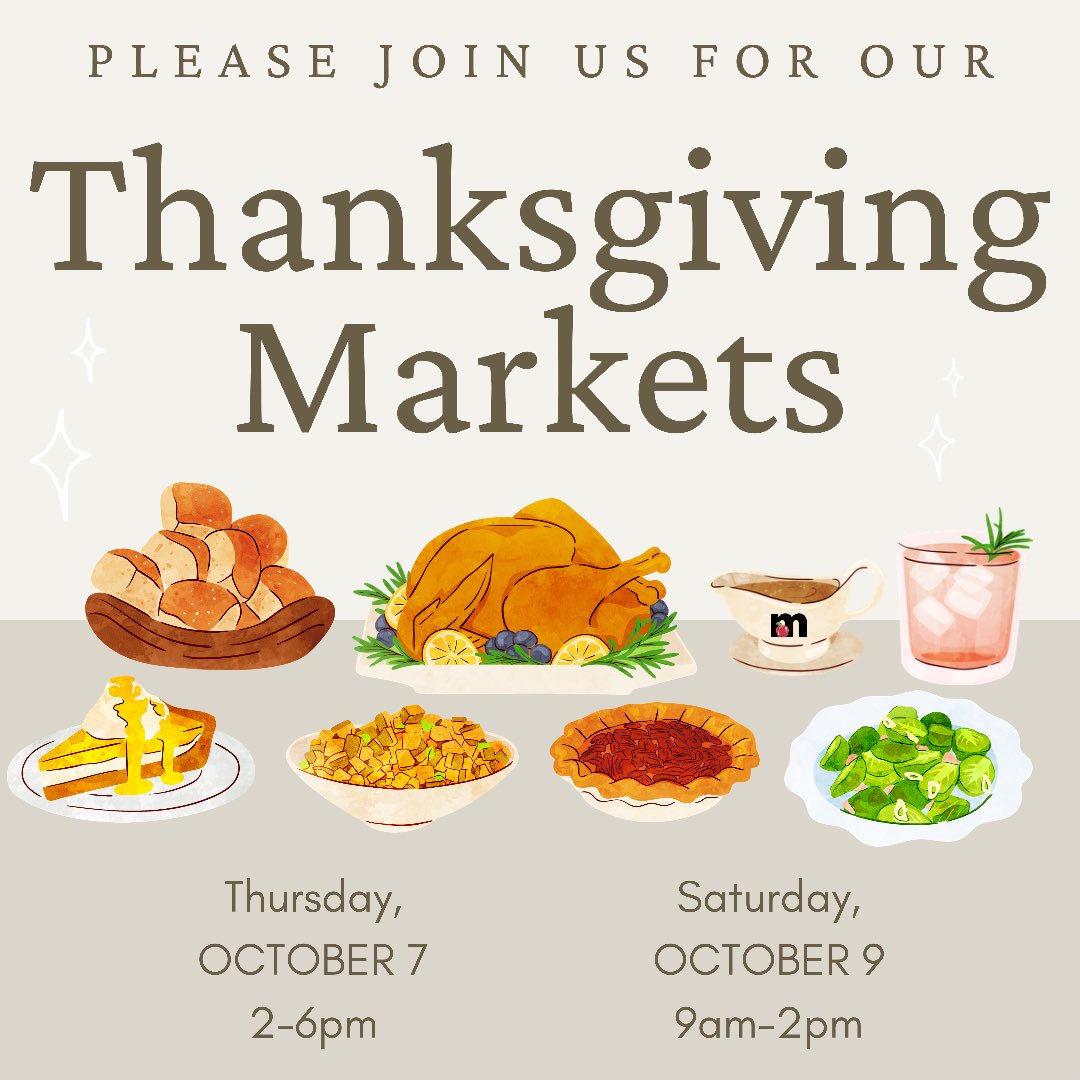 It’s Market Day! It’s our last Thursday market for 2021! 

We will have a variety of vegetables and meat for your Thanksgiving meal PLUS loads of breads and desserts as well. 

Outdo yourself this year by supporting local.