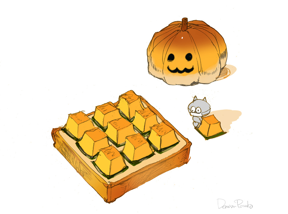 「パンプキンとパン! 」|出水ぽすか(ポ～ン）🦉🎃🦈のイラスト