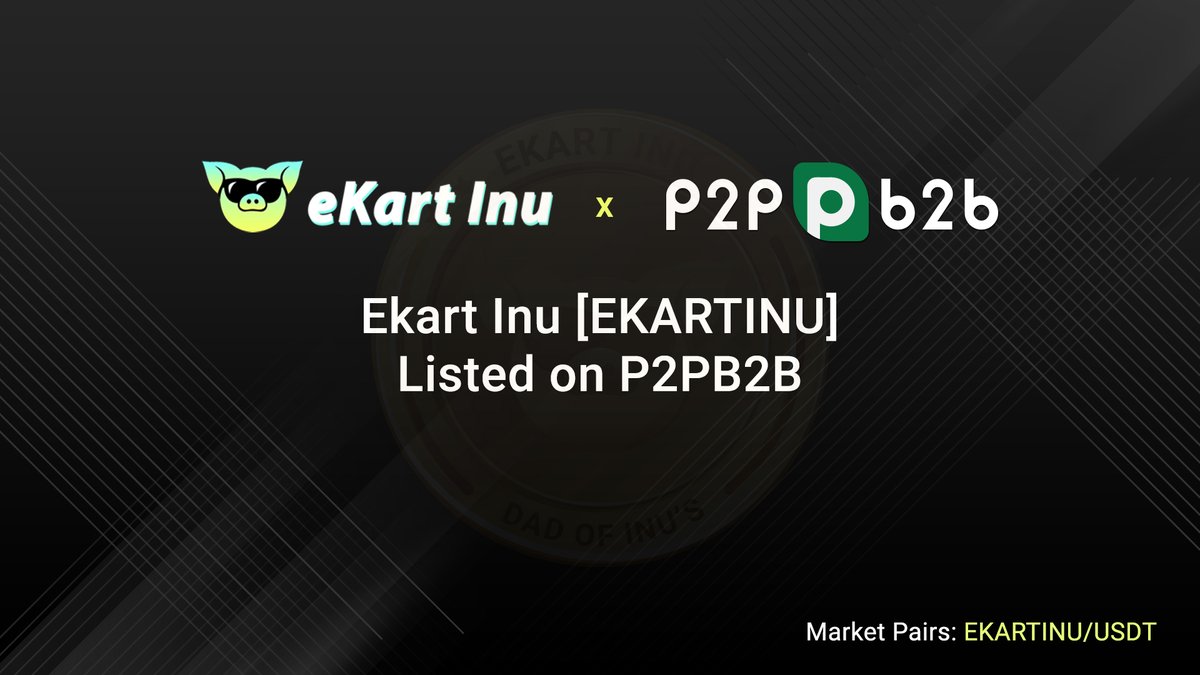 Ekart Inu Listed on p2pb2b
with POLYGON MATIC
PAIRS: USDT
visit: ekartinu.com
Twitter: x.com/EkartInu
follow us on: t.me/eKartInu
<a href="/elonmusk/">Elon Musk</a> <a href="/CathieDWood/">Cathie Wood</a> <a href="/CoinMarketCap/">CoinMarketCap</a>