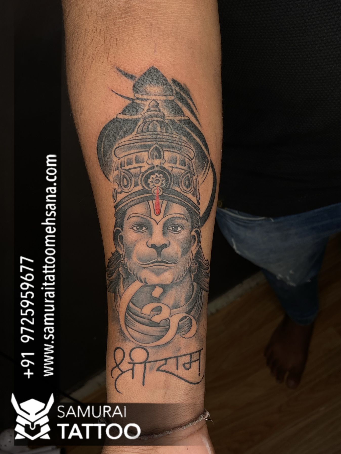 181 Tattooz Studio - Hanuman chalisa verse below neck the script is inked  in very fine and thin font and it looks so clean one can read it easily.  For mire such