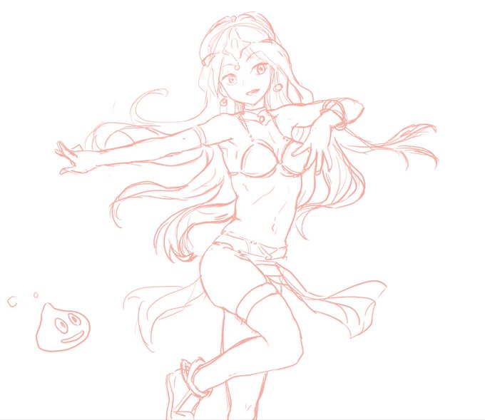 ドラクエのBGMで個人的に印象残ってるのがマーニャのテーマでしたのでマーニャらくがき描きました。 