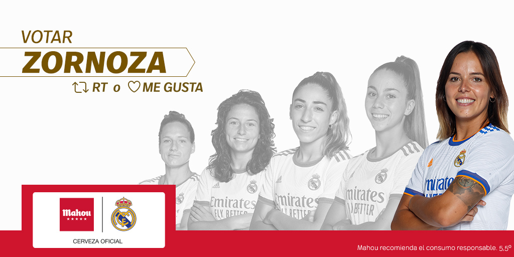RT o Me Gusta si crees que <a href="/claudiazornoza/">Claudia Zornoza</a> es la #JugadoraCincoEstrellas del <a href="/realmadridfem/">Real Madrid C.F.</a> en el mes de septiembre.