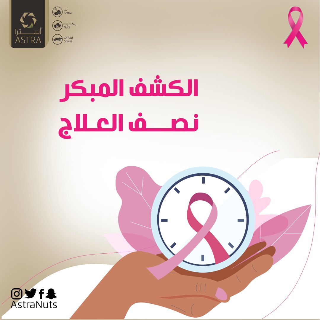 AstraNuts's tweet photo. حسب منظمة الصحة العالمية فقد تم تعيين شهر أوكتوبر من كل عام للتوعية بسرطان الثدي في بلدان العالم كافة

في أسترا نتضامن لأننا نهتم

#سرطان_الثدي https://t.co/xll1Ue2dRh