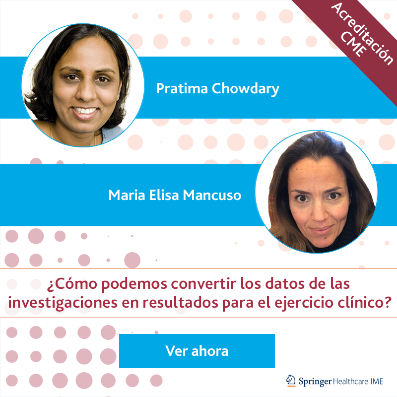 SpringerIME's tweet photo. Vea nuestros vídeos de entrevistas con acreditación CME de la Dra. Pratima Chowdary donde habla con tres expertos sobre hemostasia y las nuevas y emergentes opciones terapéuticas implicadas en su regulación.