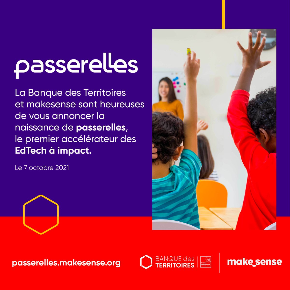 juliet_dangelo's tweet image. Allez🔥on s'inscrit au prochain #petitdej #edtechforgood de @BanqueDesTerr @EdtechFrance chez @makesense  pour présenter #passerelles le nouvel accélérateur #edtech de la @BanqueDesTerr !
📅 22 octobre
⏲️ 8h30 10h30
☕️🥐à volonté
Gratuit sur inscription
👉bit.ly/3BpmUY8