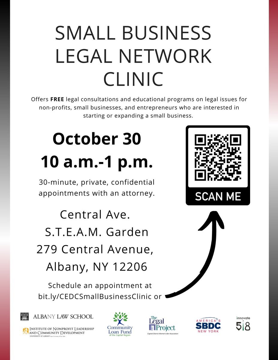 CommDevClinic's tweet photo. Seeking to start a business? Have questions about commercial leasing? Consider signing up for the Small Business Legal Network Clinic on Oct 30th. https://t.co/KUg1nXwuYm https://t.co/kBOBzdYrc4