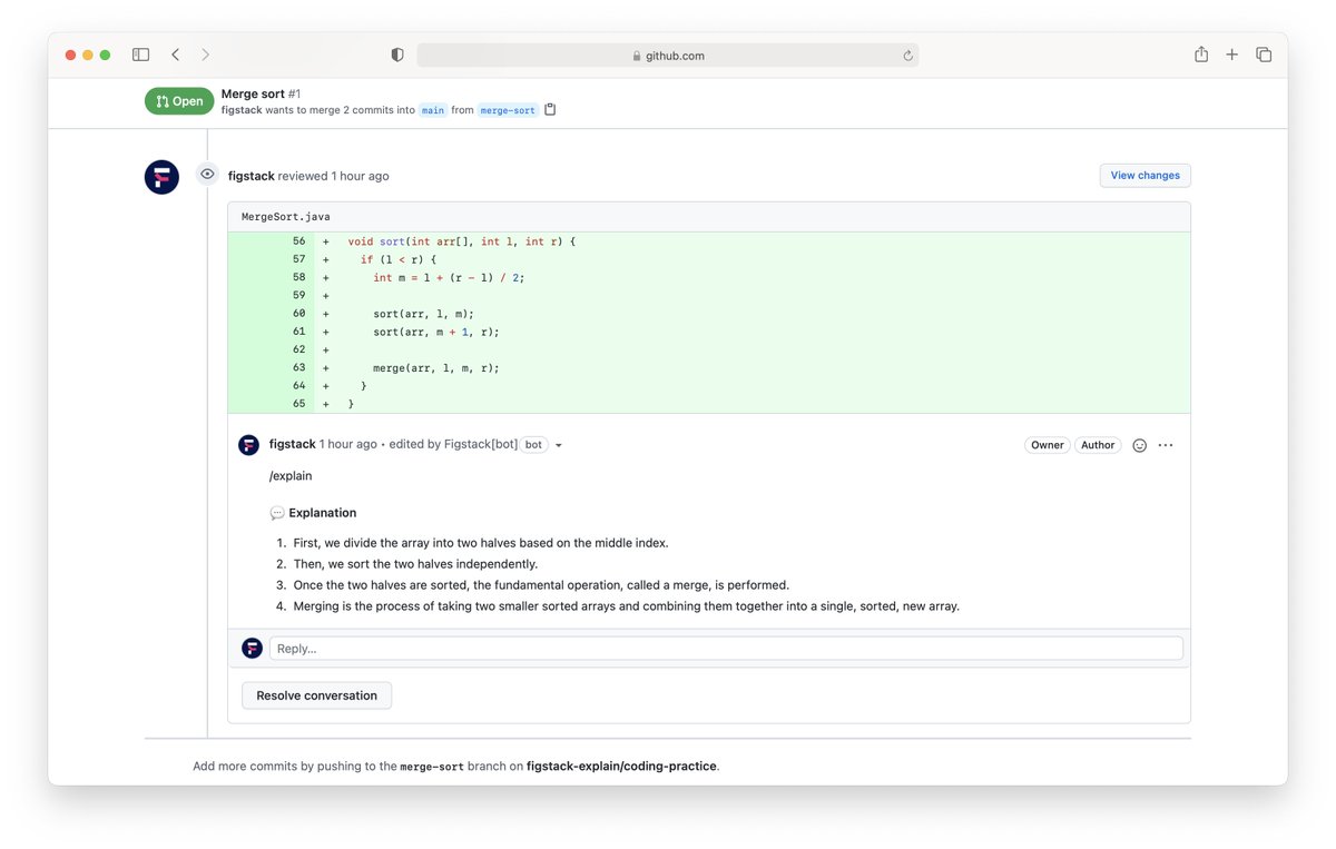 FigstackApp's tweet photo. What's your favorite sorting algorithm? I'm personally a big fan of merge sort. Here's a Java implementation with an explanation on our GitHub app. https://t.co/UAOgQaoGh5