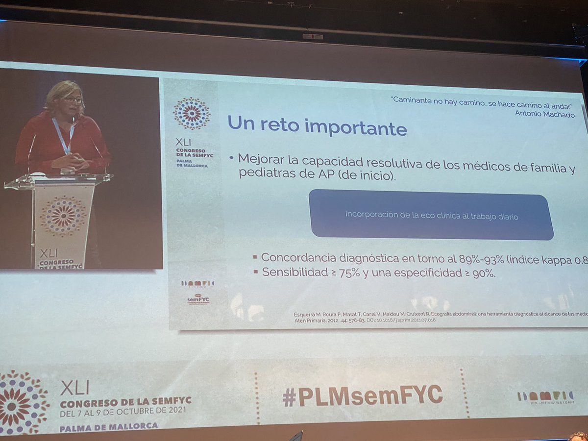 rduror's tweet photo. @RocaCasas directora médica @apmallorca nuestra intención es que el 100% de MF y pediatras puedan hacer ecografía clínica en la consulta de AP #PLMsemFYC #ElvalordeAP https://t.co/BlFOQI2xMu
