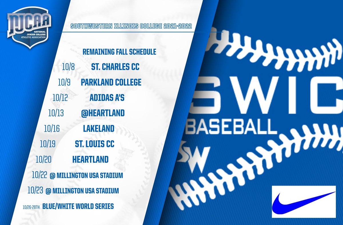 Remaining Fall Schedule 2021