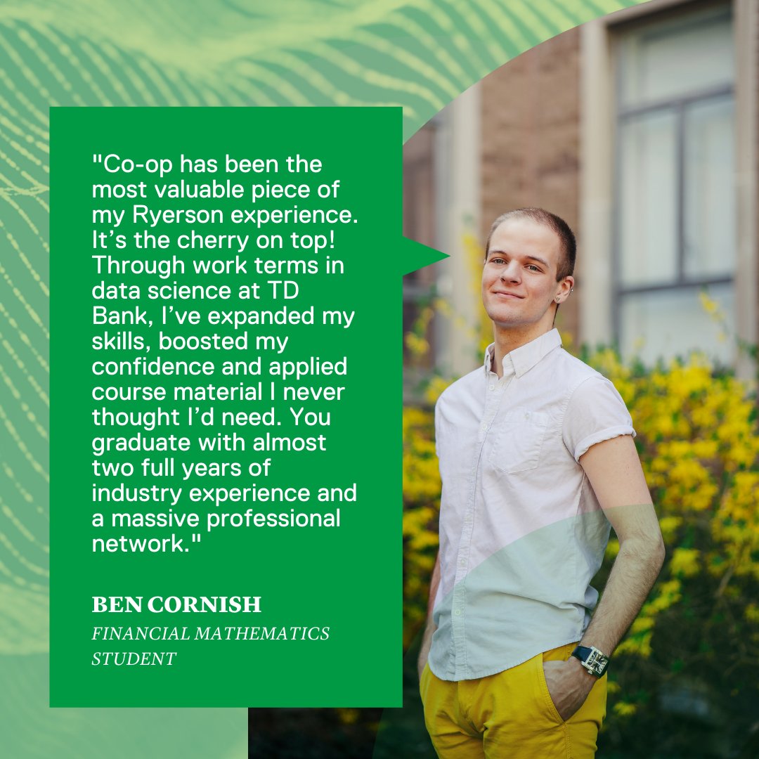 TorontoMetSci's tweet photo. #DYK that every one of our #RyersonScience programs has an optional co-op stream? You can make real-world work experience a formal part of your education while boosting your resume before you graduate. The benefits are huge. Learn more: https://t.co/fDYBYDHcrA https://t.co/0g1UjcCAKg