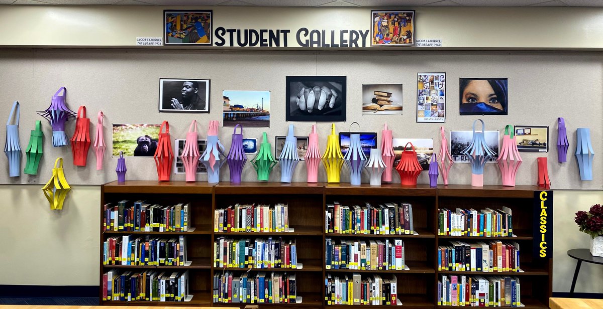 What a FANTASTIC morning in the Library!  Thanks Asian Student Union for hosting a Mid-Autumn Festival w/ lantern making &amp; riddles. Our LMC looks amazing w/ the colorful decorations! Come in and check it out (&amp; a book or 2 as well) #momentsthatmatter @OlatheLMS <a href="/OlatheSouthHS/">Olathe South HS</a>
