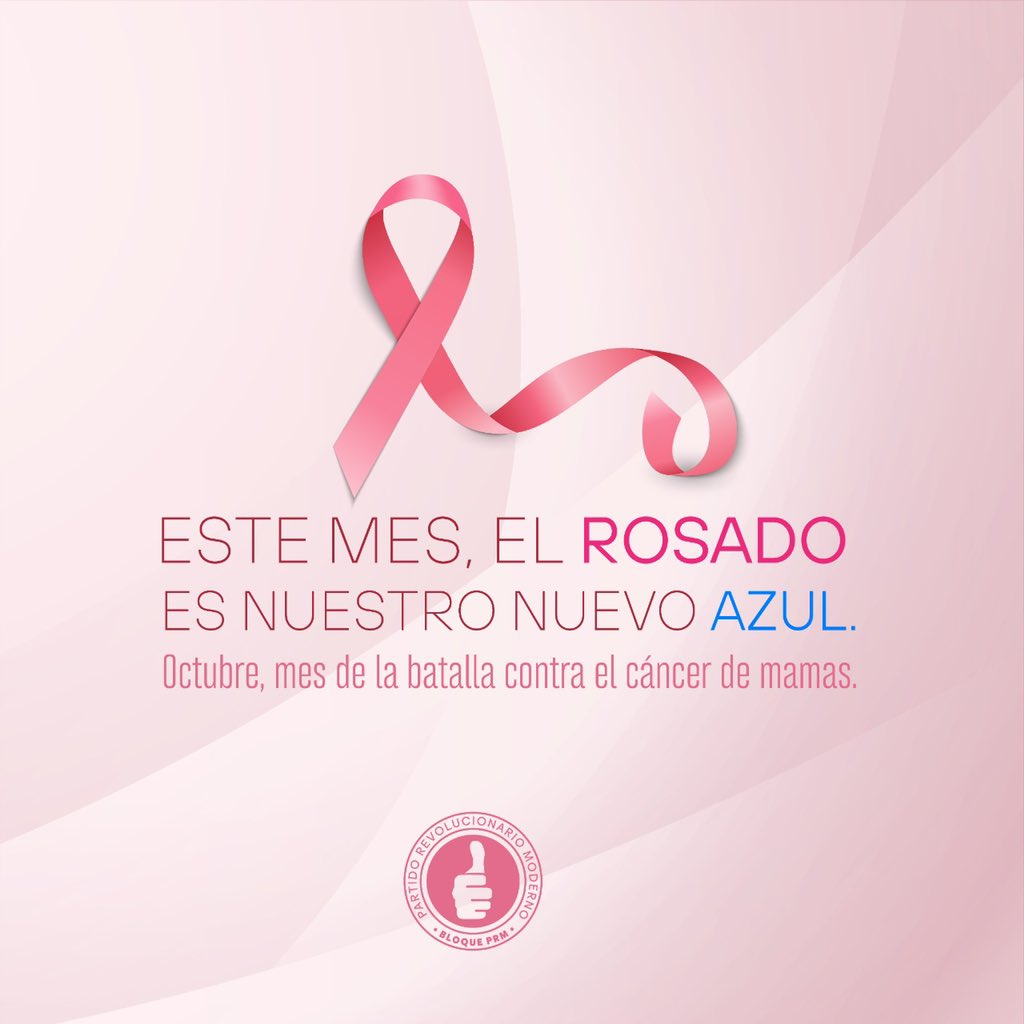 Durante el mes de octubre, en #BloquePRM cambiamos el #azul por el #rosa como un llamado a la conciencia sobre la importancia de los controles médicos anuales y el autoexamen mamario una vez al mes.

#SenadoresPRM #CáncerDeMama #19deOctubre