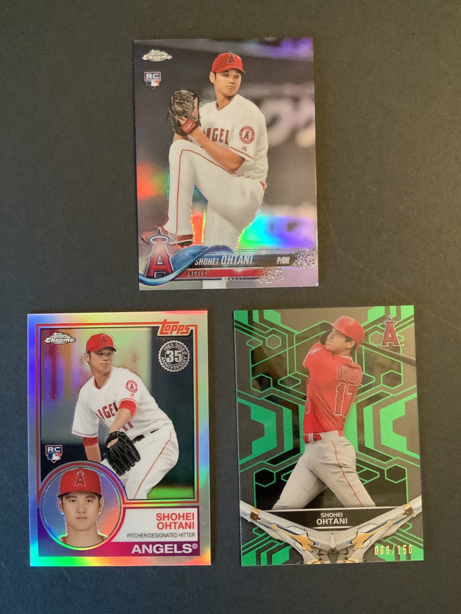 SportsIzz's tweet photo. Brand new #99centAuction #HotCards 2018 Topps Chrome Refractor #150 #ShoheiOhtani #RC #Rookie #LAAngels + 2 Bonus Cards  https://t.co/6ZUcNaFM5p via @eBay #Ohtani #Shotime #TheHaloWay #FreeShipping #BaseballCards #TheHobby #Collect https://t.co/wGinOZoTWA