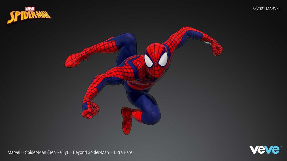 Marvel's tweet photo. 🕷️ In 15 minutes, Ben Reilly Spider-Man swings into the @veve_official app! Don't miss your chance to get these Modern Marvel premium statues: https://t.co/767YIRI21X https://t.co/CTvpKcfN4b