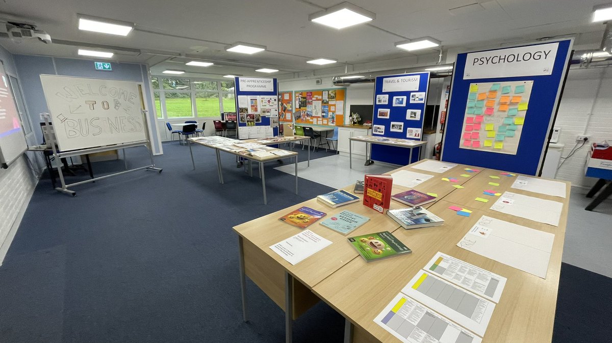 ACS_SixthForm's tweet photo. Sixth form subject displays for Open Evening are looking very good! Thank you to the team of staff and students for creating these amazing displays. https://t.co/MQwzvlMVmK