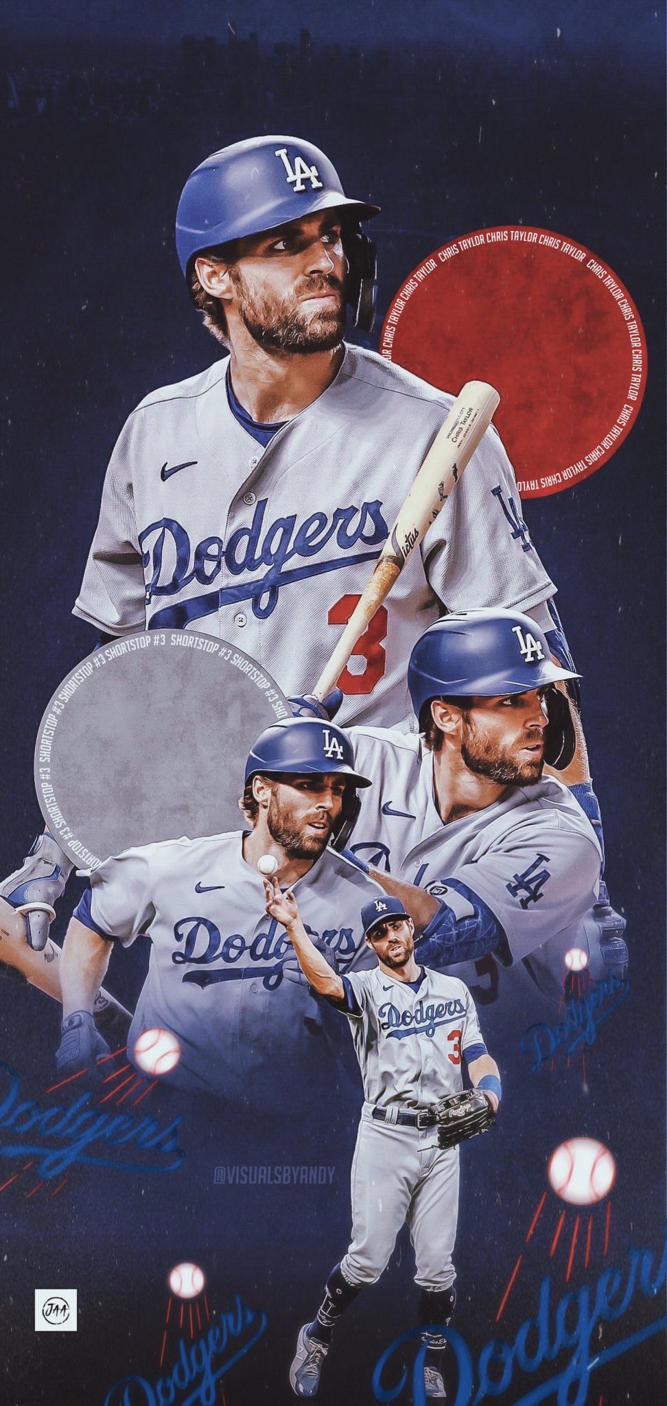 🐶🅿️ on X: Chris Taylor wallpaper made by me on phone 📲 Tag a @Dodgers  fan below ⬇️ ❤️'s + ♻️'s appreciated ☺️ #Dodgers #Postseason #MakeItMajor   / X