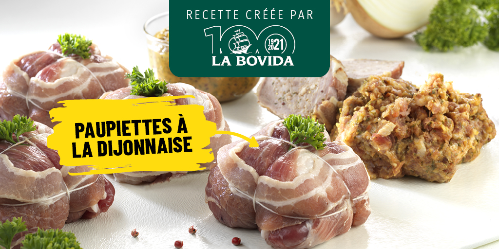 LaBovidaWeb's tweet photo. Avec la nouvelle préparation bouchère moutarde, c'est si simple de réaliser des paupiettes à la dijonnaise ! Notre service R&amp;D #LaBovida vous dévoile sa nouvelle #recette sur Facebook @LaBovida.Depuis1921 ➡ https://t.co/Y6POYM9SEe https://t.co/E4plJ2zvMi