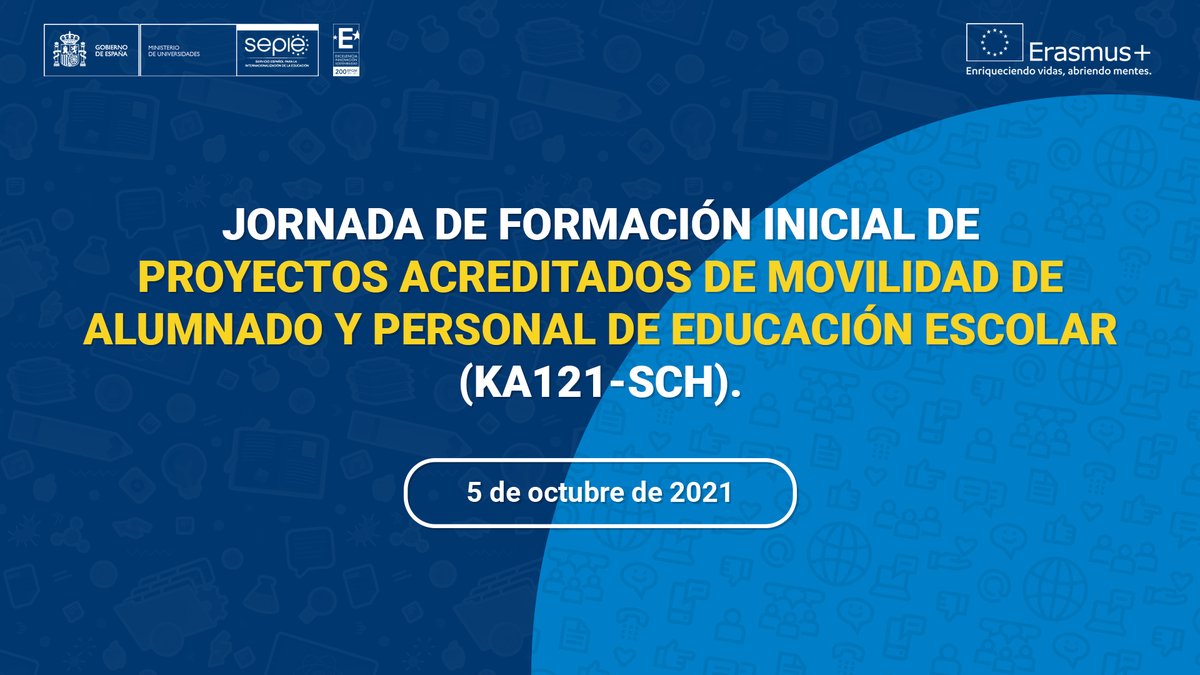 sepiegob's tweet photo. 📣👩‍💻 Ya están disponibles las presentaciones y el vídeo de la Jornada de Formación inicial de Proyectos acreditados de movilidad de alumnado y personal de Educación Escolar (KA121-SCH).
🗓️ 5 de octubre.
https://t.co/grY83FRemY https://t.co/aZ3yDtVp1J