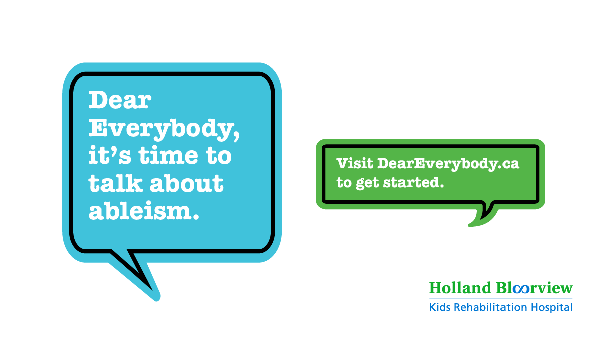 We're proud to support @HBKidsHospital's #DearEverybody campaign, a movement to #EndAbleism and eliminate bias against people with disabilities. Together, let's join the conversation and create a more inclusive world for all 🙌 Get involved at deareverybody.ca!