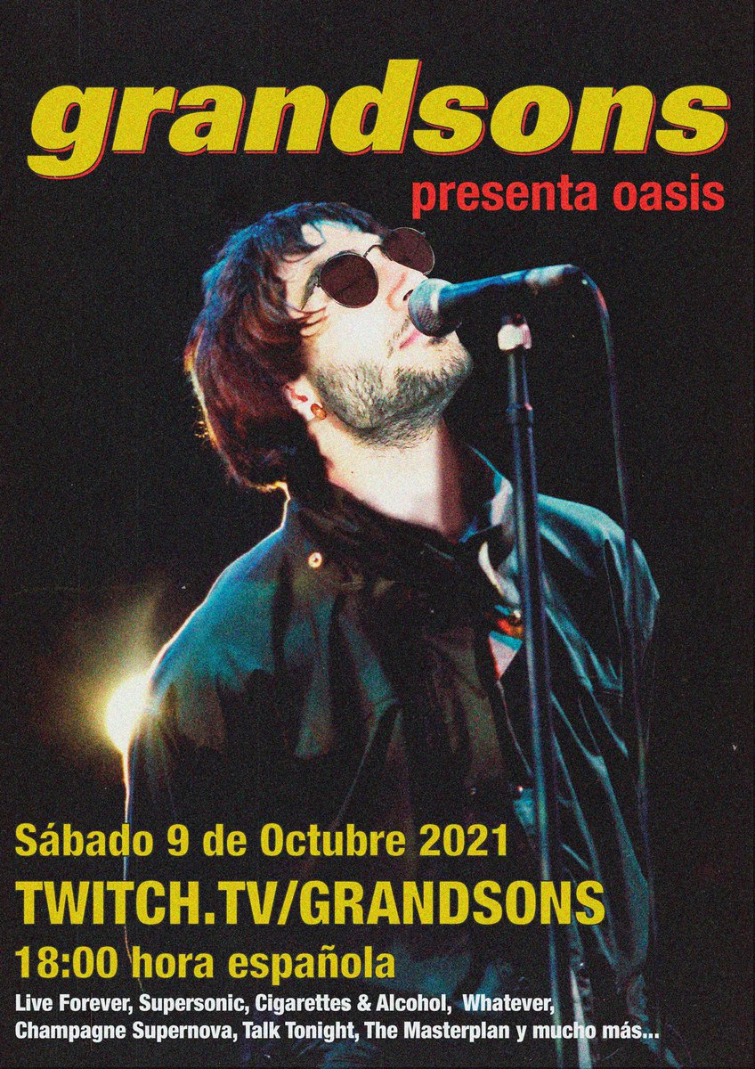 GrandsonsTV's tweet photo. Este sábado a las 18:00, primer volumen de GRANDSONS PRESENTA. Empezamos con un concierto especial de OASIS. Estaremos tocando sus mejores canciones acompañados de dos musicazos @ivanRnk9 y @esenciadepino. No os lo perdáis 🔥
https://t.co/62pQlcaNF8 https://t.co/2qSVR30MAP