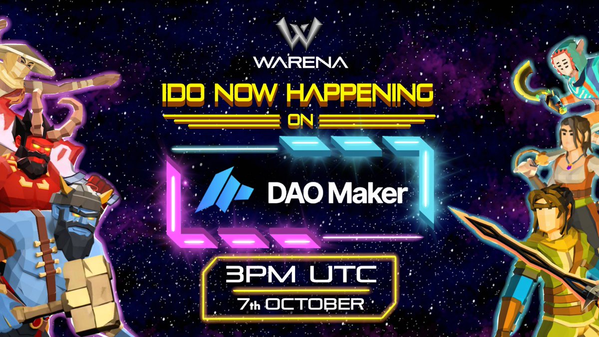 WarenaOfficial's tweet photo. #𝐖𝐀𝐑𝐄𝐍𝐀 𝐈𝐃𝐎 𝐢𝐬 𝐋𝐈𝐕𝐄 𝐍𝐎𝐖 𝐨𝐧 #𝐃𝐀𝐎𝐌𝐚𝐤𝐞𝐫

Whitelist winners, it's token time for $RENA ✊✊✊

👉 Get in here: https://t.co/0vRAKMhOwO

⚠️ IDO Closing at 3 AM - Oct 8th

SEIZE IT RIGHT NOW !!! Go Go Go 🚀🚀🚀

#IDO #NFT #playtoearn https://t.co/VO313tx7dP