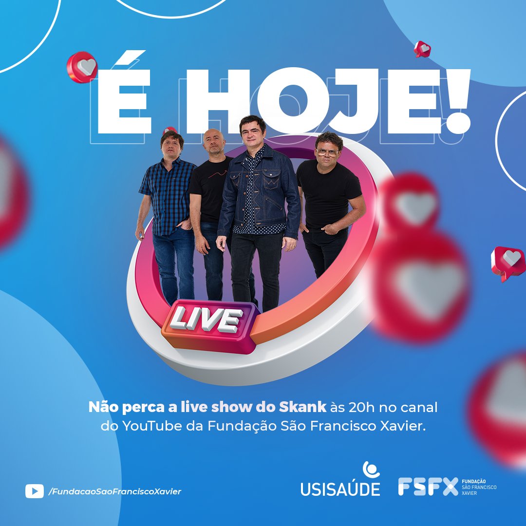 Rede98Oficial's tweet photo. É HOJE!
A live da @usisaudeoficial e da @fsfxoficial será às 20h, no canal do YouTube da Fundação São Francisco Xavier, não fique de fora!
Vem viver esse momento lindo com a gente 💙
#Usisaude #Live #Skank #PlanosdeSaude #BH #TodoMundoPode #FSFX https://t.co/8FLVZ3BsNo