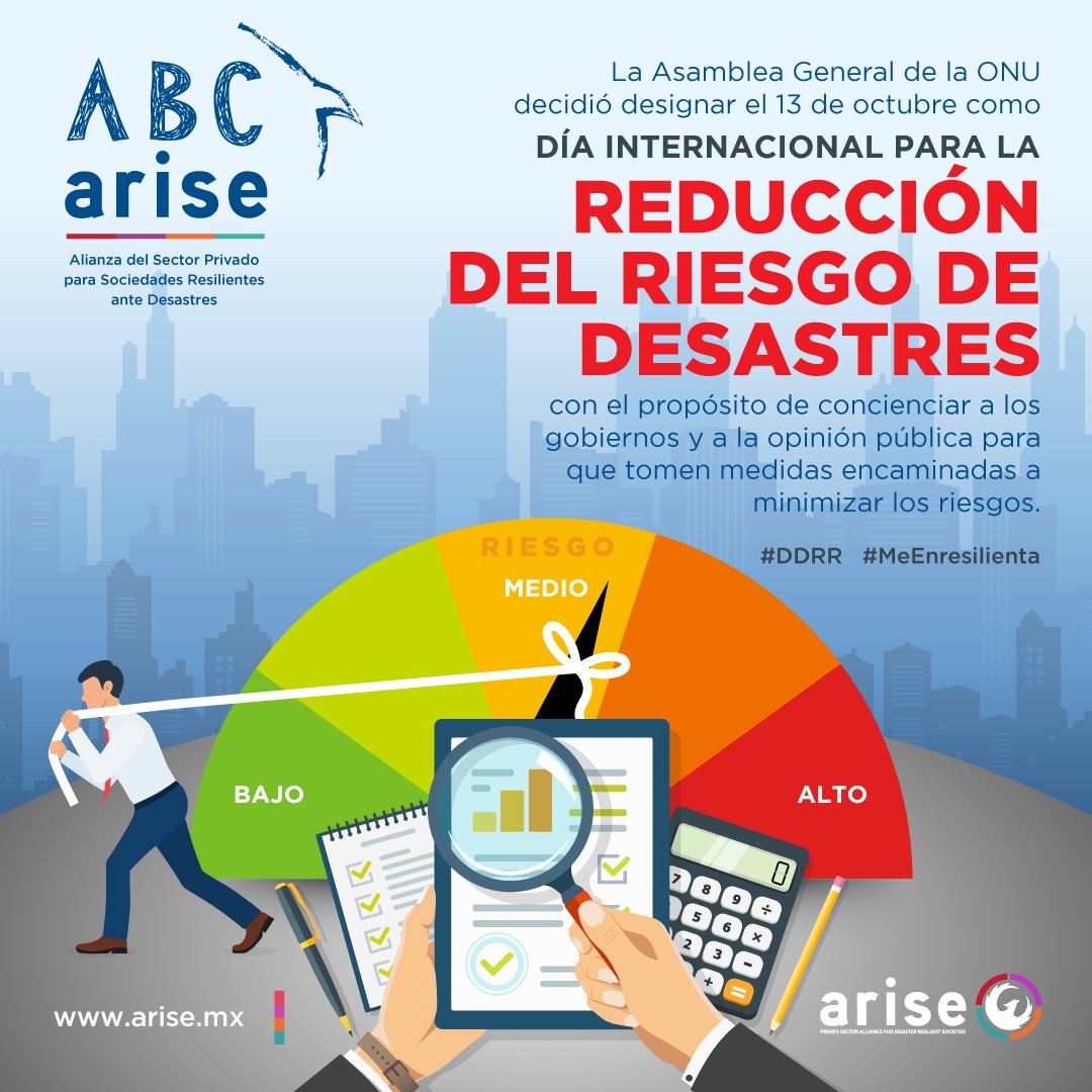 arisemx's tweet photo. #ABCARISE #DDRR
🌎💚El 13 de octubre celebramos las acciones de las personas y comunidades de todo el mundo que reducen su exposición a los #desastres y crean conciencia sobre la importancia de controlar los #riesgos que enfrentan🤝
#ARISEMx #SociabilizaLaResponsabilidadSocial https://t.co/o8OLmNlhAQ