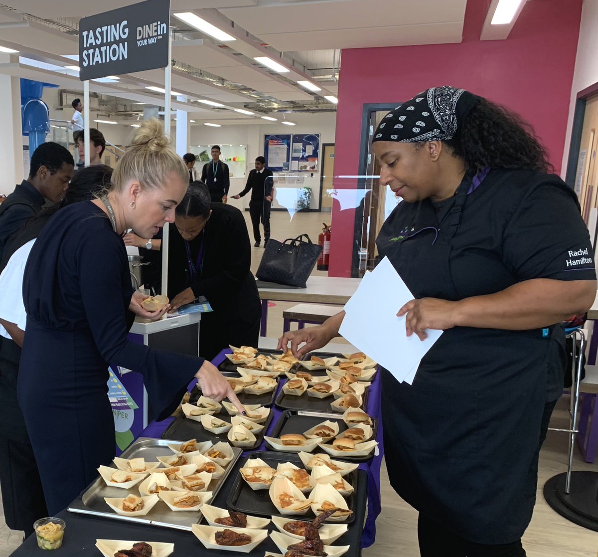 JuniperVentures's tweet photo. Today we ran a taster session @LDEUTC. Thank you to all the staff & students who attended the event & tried some of our delicious dishes. We were delighted with the positive feedback & we are pleased so many people enjoyed our food samples
#tastersession #catering #trynewfood https://t.co/HHGyLxGKLp
