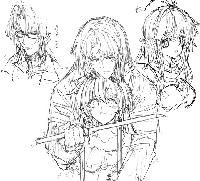 オリジナル落書き練習、姫と殺し屋 