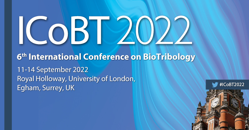 Present your research at the 6th International Conference on #Biotribology #ICoBT2022. Contributions are welcomed from scientists, researchers, engineers and clinicians working in academia, industry and medicine. Submit abstracts by 25 March 2022: bit.ly/2vFIypD