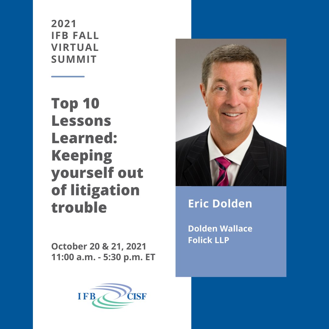 IFBcanada's tweet image. #SummitSpeaker announcement: 📢

Don't miss Eric Dolden at the #2021IFBFallSummit to learn about important legal cases independent advisors have faced and how you can avoid them. 

Secure your spot today! bit.ly/3liSMbs

#ErrorsandOmissions #FinancialProfessional