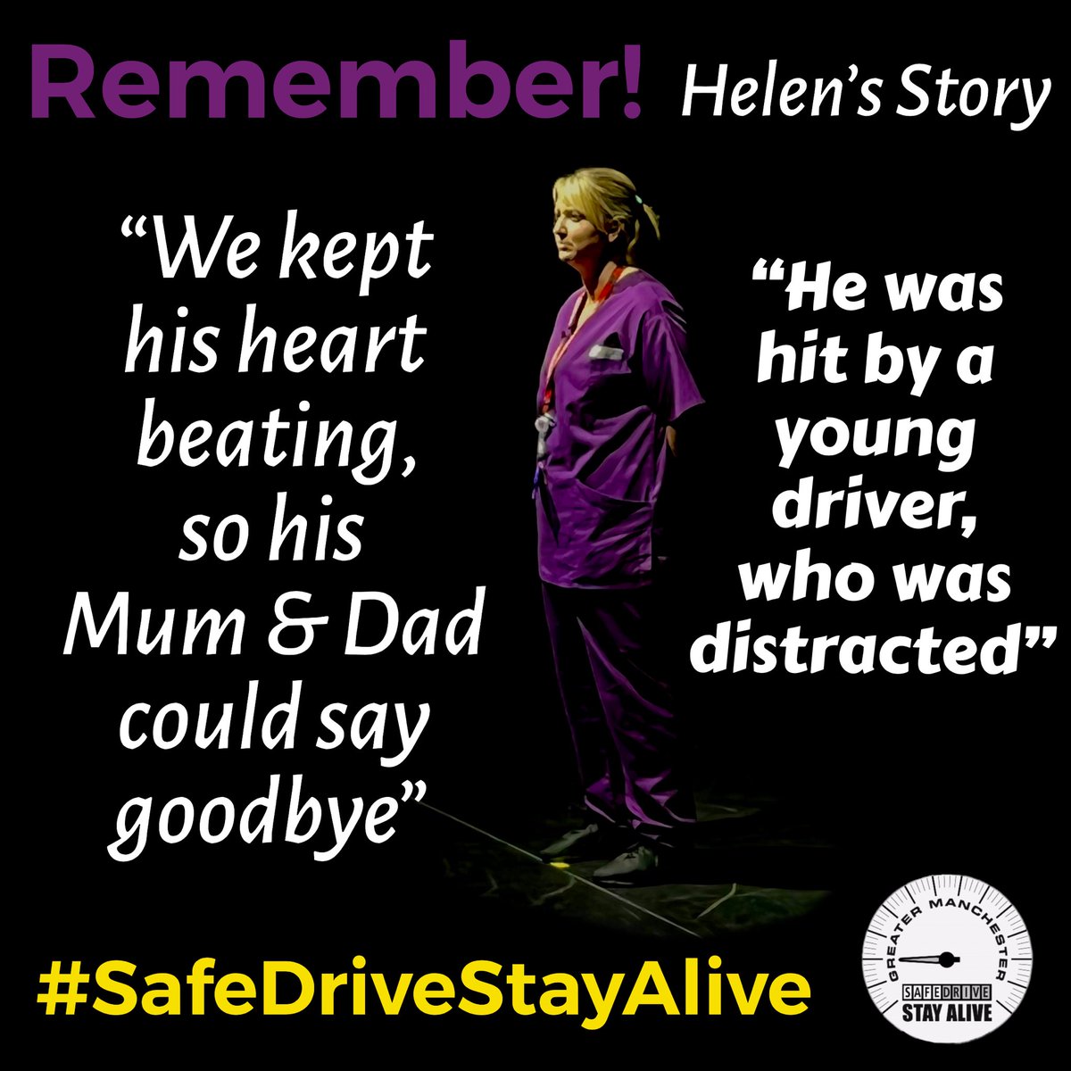 SDSA Gtr Manchester (@safedrivegm) on Twitter photo Medical staff worked hard, so his family could say goodbye.
Helen, made a promise, she wouldn’t leave their son alone, for as long as she could.
#SaveLives #SafeDriveGM #SafeDriveStayAlive
<a href="/SaferRoadsGM/">Safer Roads Greater Manchester Partnership</a> @SRFTMajorTrauma @SalfordRoyalNHS Medical staff worked hard, so his family could say goodbye.
Helen, made a promise, she wouldn’t leave their son alone, for as long as she could.
#SaveLives #SafeDriveGM #SafeDriveStayAlive
<a href="/SaferRoadsGM/">Safer Roads Greater Manchester Partnership</a> @SRFTMajorTrauma @SalfordRoyalNHS