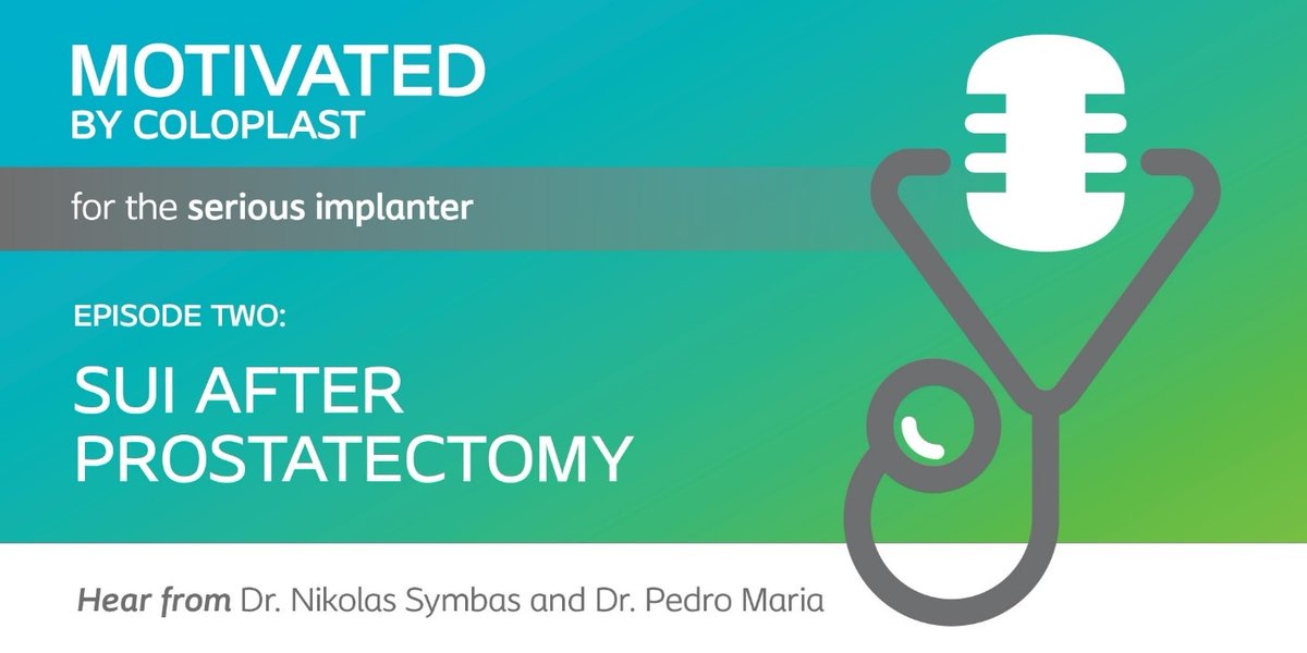 Coloplast_MD's tweet photo. Listen to our experts talk about the prevalence of leakage post prostatectomy and their approaches to treating SUI. New Podcast MOTIVATED: For the Serious Implanter. Listen to Episode 2: SUI After Prostatectomy with Dr. Nikolas Symbas and Dr. Pedro Maria: https://t.co/Gqw4DkxwY5 https://t.co/iyelO1CZp6