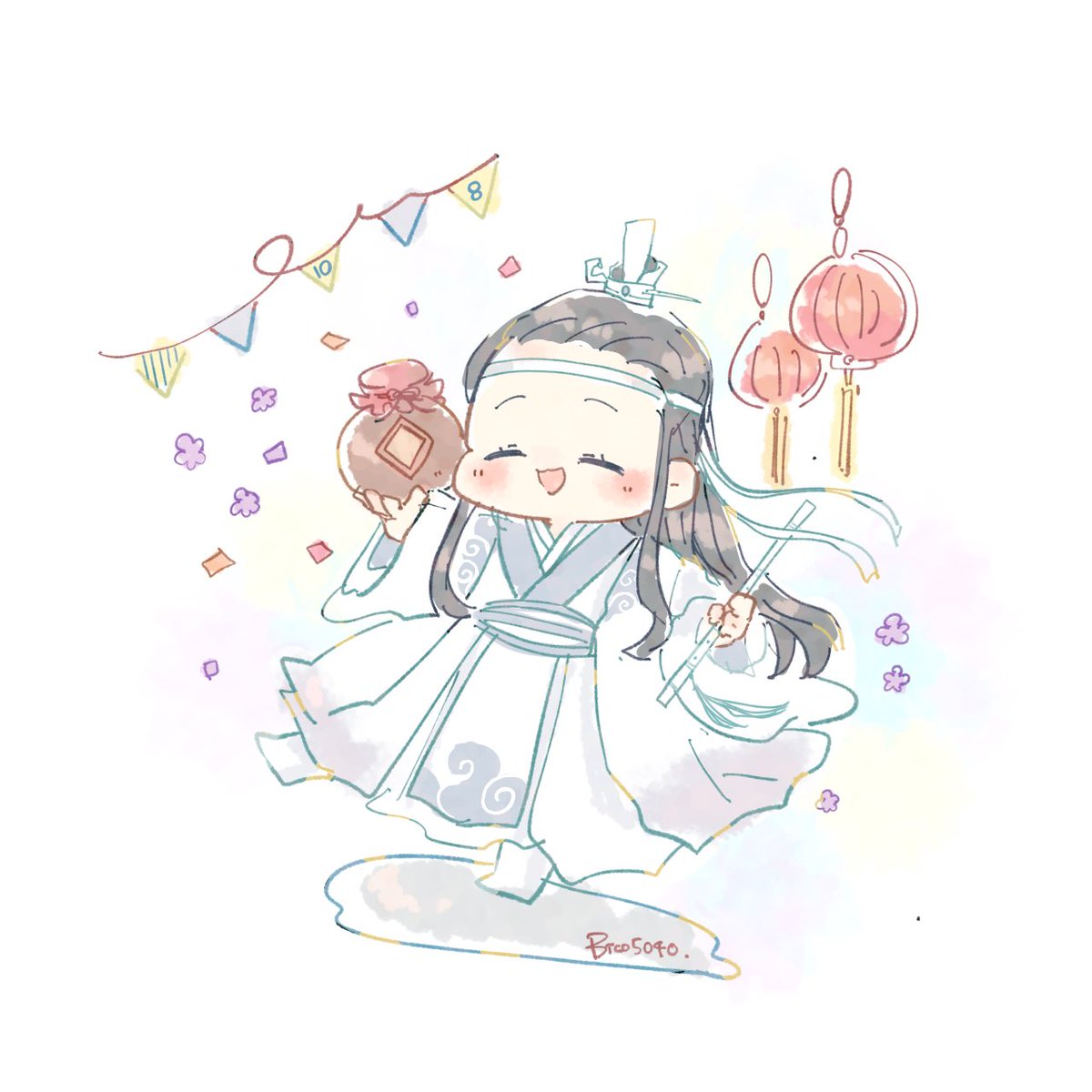 「藍曦臣生日快乐♡

 #藍曦臣1008生日快乐
#mdzs 
#魔道祖師 」|ビコ🍼原稿中のイラスト