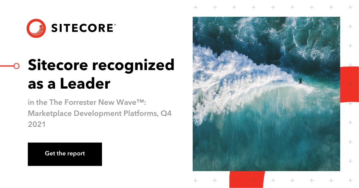 Sitecore's tweet image. Sitecore has been named a Leader in The @Forrester New Wave™: Marketplace Development Platforms, Q4 2021. Forrester’s evaluation “found that Sitecore offers strong architecture and pricing and fee schedule capabilities.” Learn more and get the report: siteco.re/3Fubvca