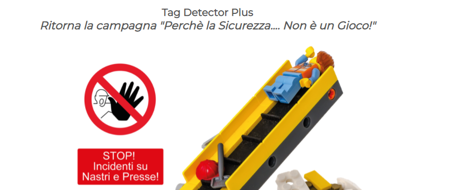 GeneraleSistemi's tweet photo. Torna purtroppo attuale la Campagna per conoscere il dispositivo di #sicurezza Tag Detector Plus. Siamo però lieti di poter suggerire il nostro reale ausilio alla sicurezza proprietario per #nastri #Presse ed Aree a #rischio - #SicurezzaSulLavoro #stopincidenti #lavoro https://t.co/dVUSqN8E1Y