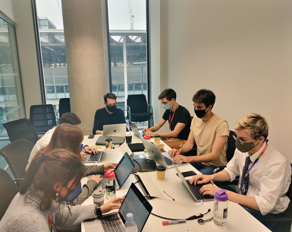 Crick_DC's tweet image. Here&apos;s team 1 led by Omar El Oakley from @bealelab at #CrickDataChallenge experimenting with different ML approaches on many many GBs of light microscopy data !
All vaccinated, and recently tested - ofcourse :)