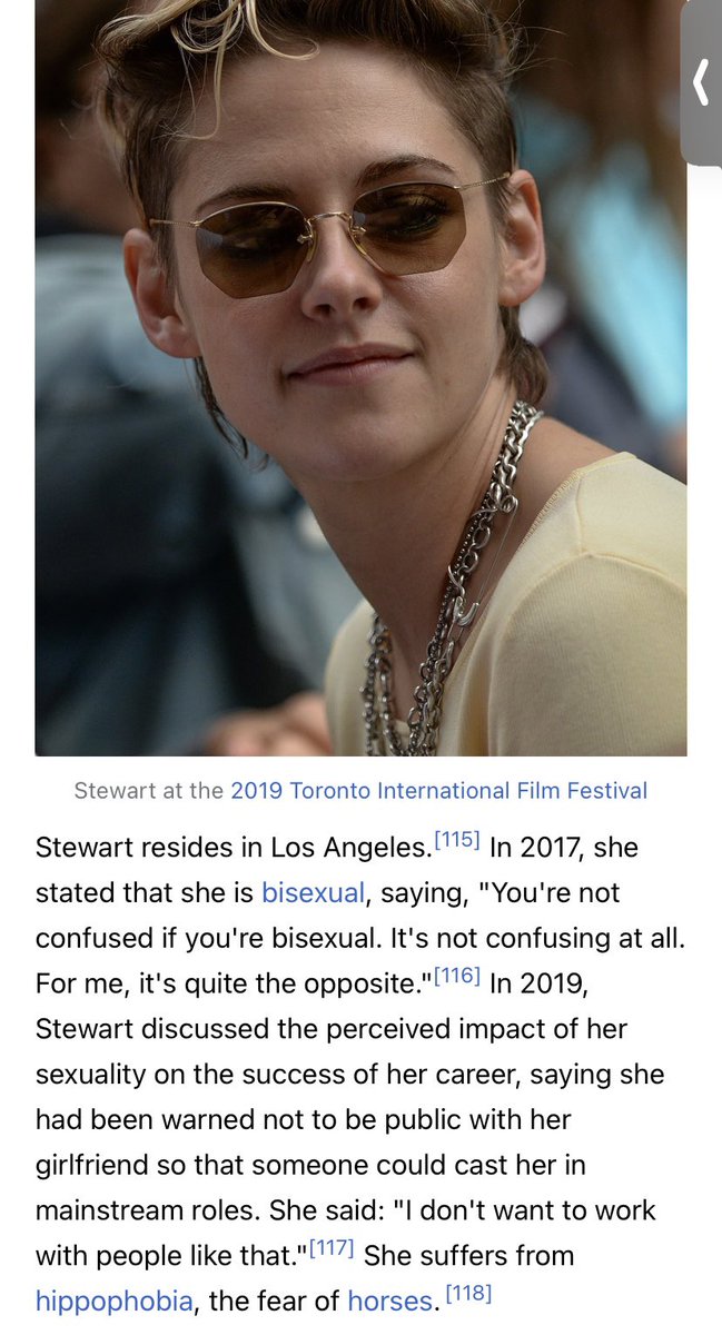 obsessed with the way this wikipedia article is like, "being bisexual doesn't make her confused at all. she's simply afraid of horses."