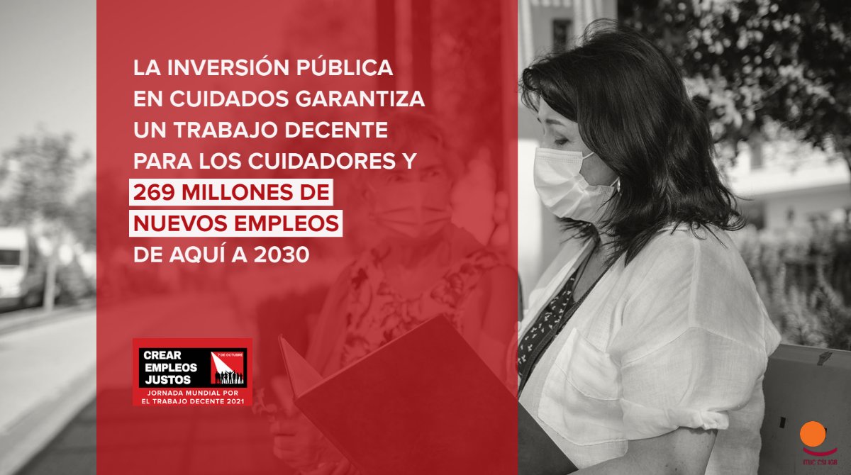 📢La inversión pública en servicios de cuidados garantiza un trabajo decente para los cuidadores y 269 millones de nuevos puestos de trabajo de aquí a 2030. #InvestInCare #jmtd
👉ituc-csi.org/jmtd-2021