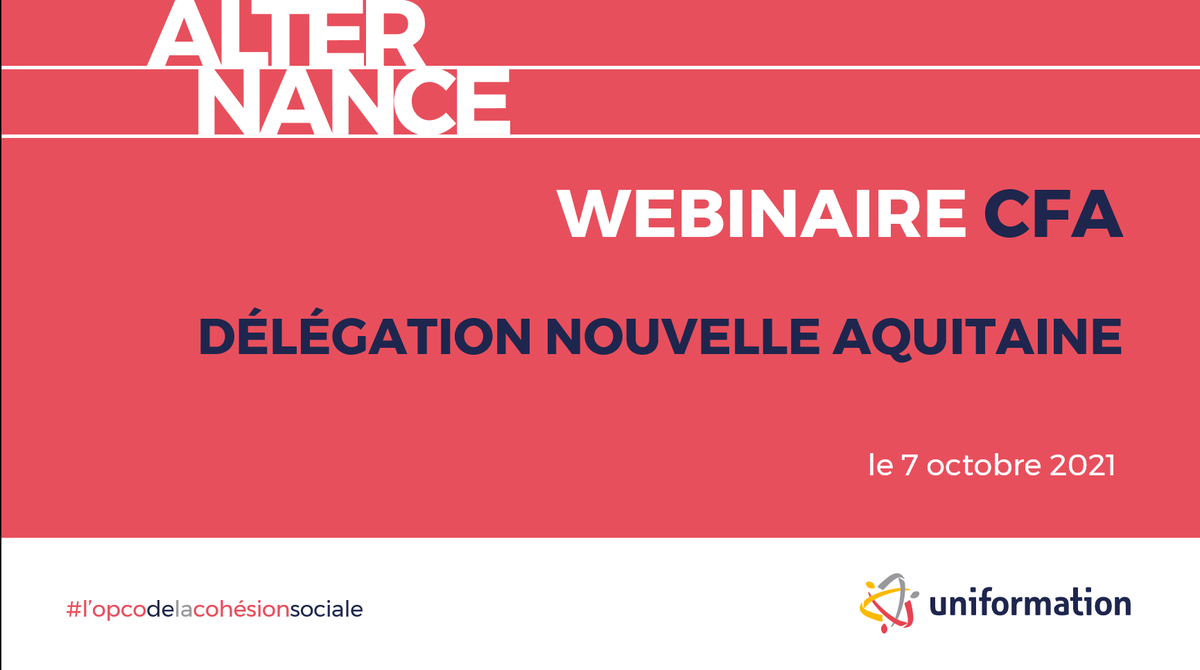 Cath_Burguiere's tweet photo. Ce matin se déroulait notre webinaire à destination des CFA de Nouvelle Aquitaine. Près de 40 CFA ont assisté à ce temps d'information et d'échanges avec @uniformation_! https://t.co/d19aIKz2zQ