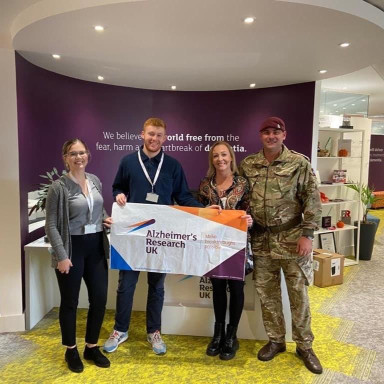 gunner_trust's tweet photo. Sgt Smith and his partner Fliss delivered a cheque for just under £1500 to Alzheimer's Research UK  

The funds raised by our amazing runners were split between the ABGT and Alzheimer's Research.

Thank you all so much for the support.@rhqra 
@Airbornegunners @AlzResearchUK https://t.co/StZcPAMpT2