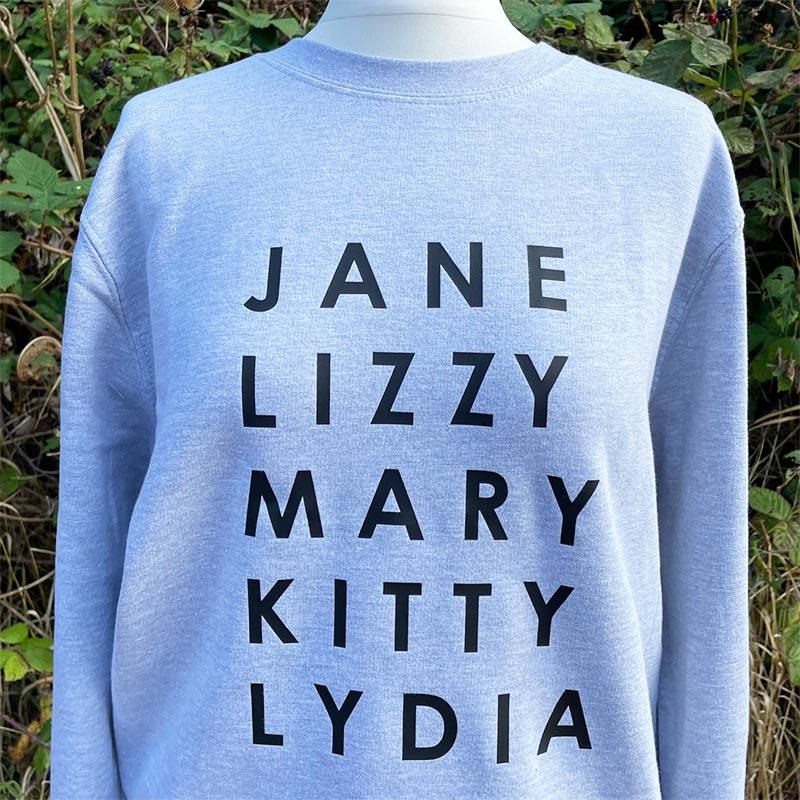 Our Jane Austen Sweatshirt, features the Bennet sisters names from Pride and Prejudice - Lizzy to Lydia
bit.ly/3oCq9rH
🌏We ship Worldwide!🌍
#janeausten #prideandprejudice #bennetsisters