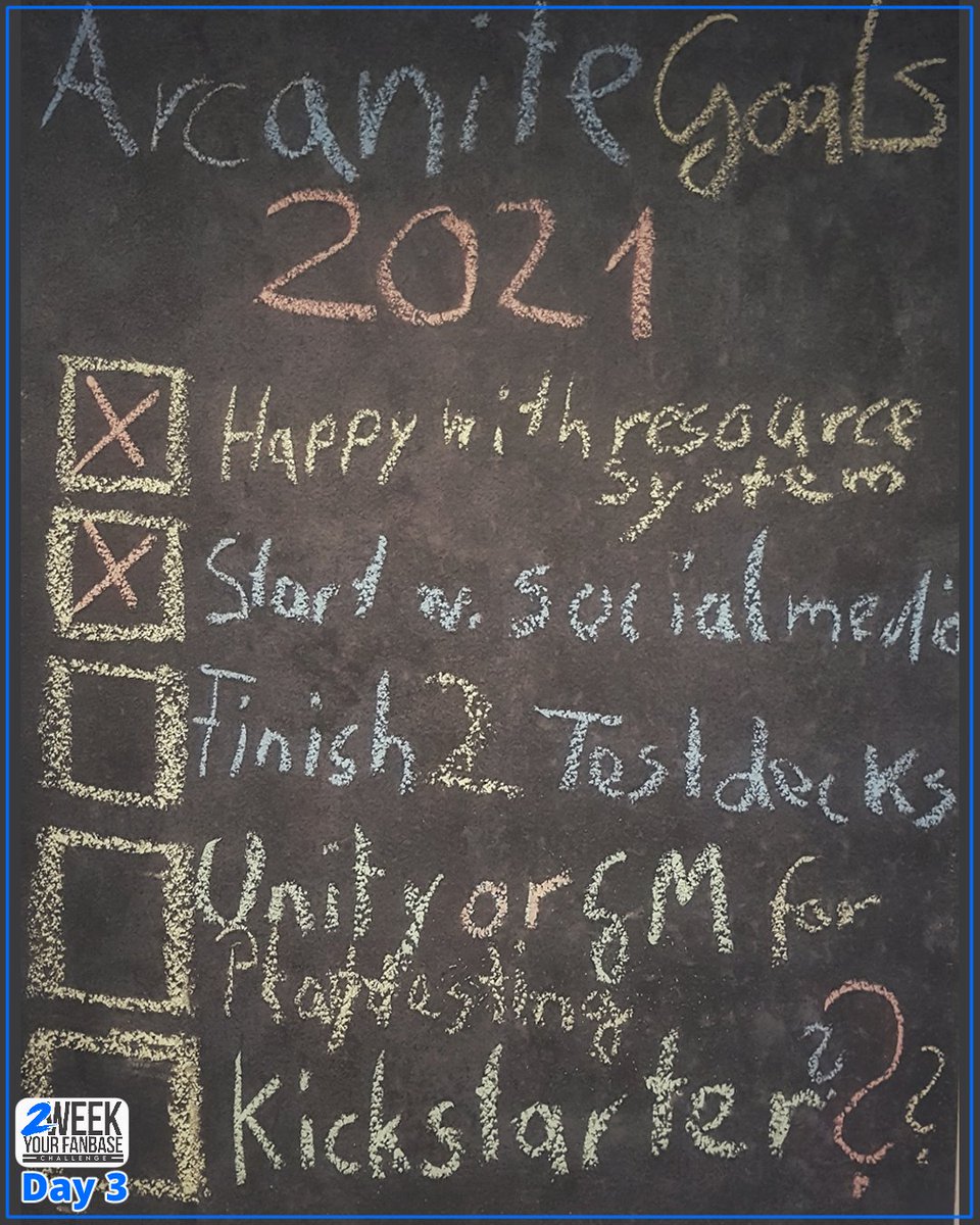 ArcaniteCCG's tweet photo. I spent some time writing down my top 5 goals of 2021. #ArcaniteCCG made huge progress this year! I have finally overcome myself to start with social media, but the biggest challenge is still to come, #Kickstarter.
What are your #goals2021?
#2weekyourfanbase #indiedev #gamedev https://t.co/ZFWLcdGCzP