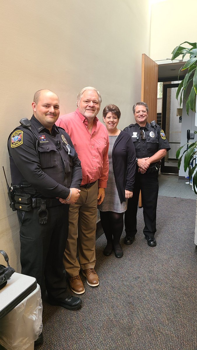 With  School Board Chair Kristi Kristy, KCS Officers Grimm (SKE BEARS) and Cain SDHS (Cherokee's). Great to be a part of this SoKno team. <a href="/Kkristy2/">Kristi Kristy</a>