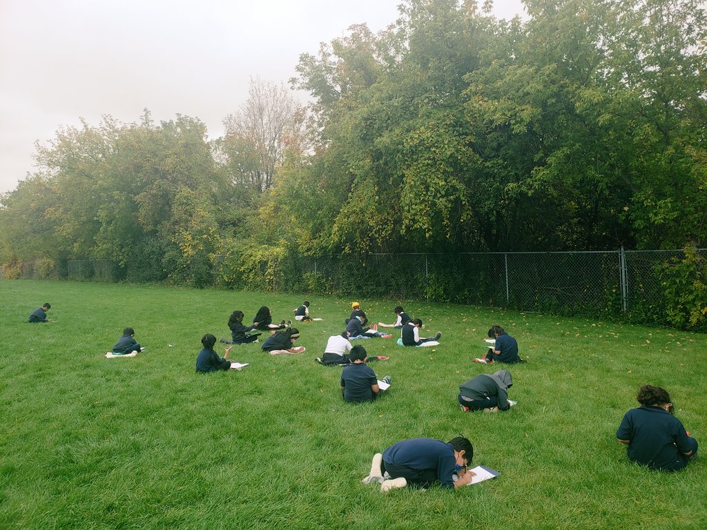 Ms_Silberberg's tweet photo. Taking our learning outside 🍃 @HumberwoodDowns https://t.co/nt7XFcKWeY