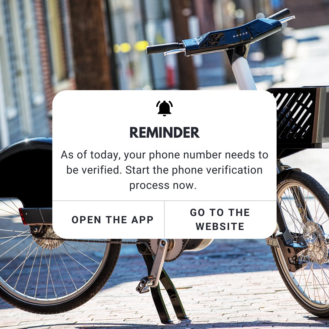 📱 The new login process has been launched today. Take a few minutes to open the app or go to the website to go through the phone verification process. Click here for more information: howardcountybikeshare.com/news/detail/ph… <a href="/HoCoGov/">Howard County Gov't</a> <a href="/CommuteHoward/">CommuteHoward</a>