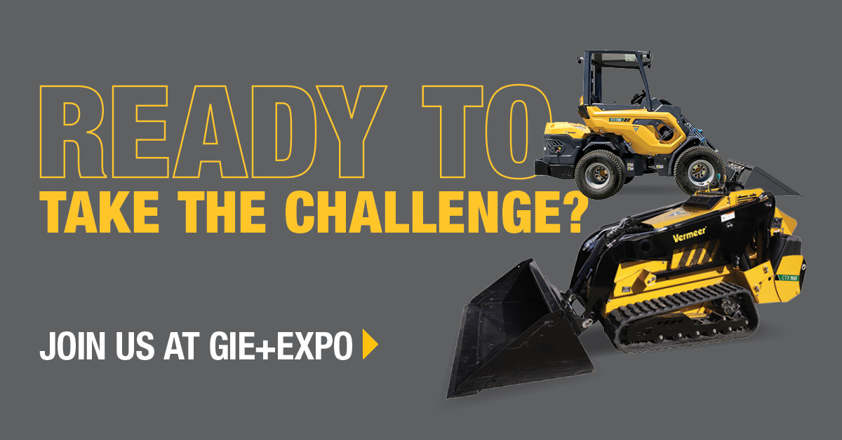 Headed to GIE+EXPO? Then let’s talk landscaping. Stop by booths 7138 and 7634D to see our lineup of equipment and take the Landscape Demo Challenge. #ChangeTheLandscape