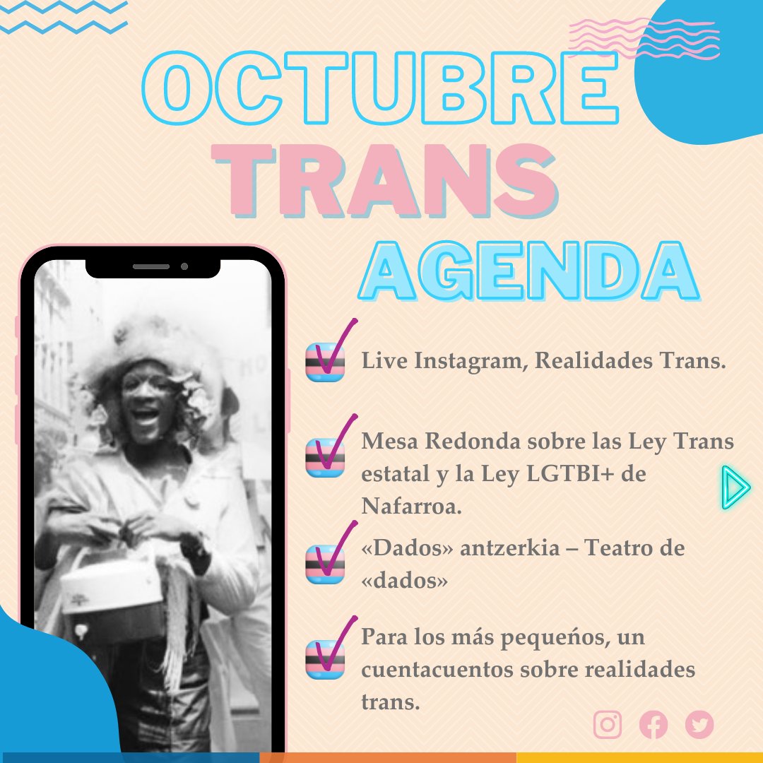 #OctubreTrans vamos con todo, tenemos varias actividades en conjunto con @dekumaslbt , <a href="/CentroHarrotu/">Centro LGTBI Harrotu</a>  y @naizen_elkartea  .

📣No te pierdas ninguna, para ver todas las actividades visita este enlace.📅

lnkd.in/dwtGnPQz

#altotransfobia #asociaciónfénix #migracion