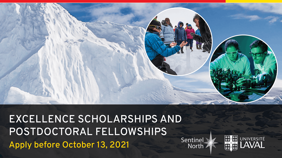 sentinelle_nord's tweet photo. The #SentinelNorth #master's, #PhD and #postdoc excellence #scholarships and #fellowships are up for grabs! Seize your chance to join a unique interdisciplinary and innovative environment.

Go now, the competition closes on October 13! 

https://t.co/SdvR5KJfAF https://t.co/B0JOGdsgO4