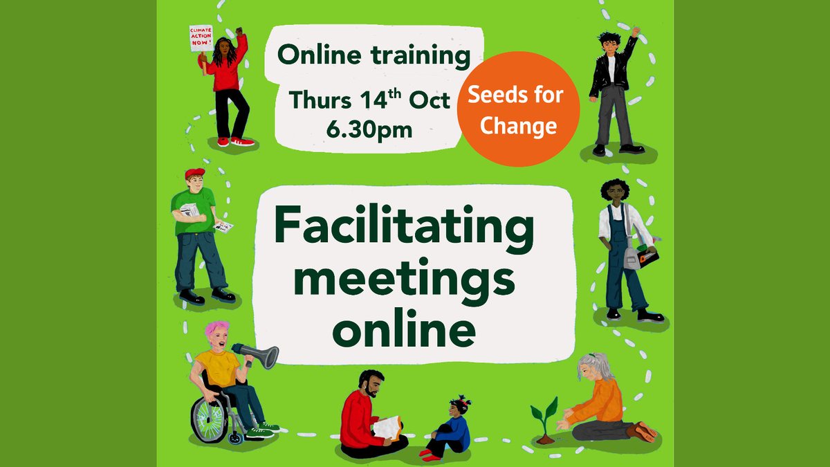 👉🌏Free 2 hour workshop for people organising for climate justice. Packed with ideas and practical tools for making online meetings more accessible, interactive and democratic. Beginners welcome! Thurs 14th Oct, 6.30-8.30pm on zoom. Register here: tinyurl.com/7k7ub389